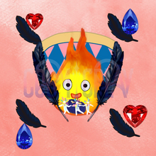 Load image into Gallery viewer, Flame Raven Wizard Keychain