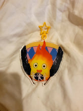 Load image into Gallery viewer, Flame Raven Wizard Keychain