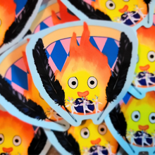 Load image into Gallery viewer, Flame Raven Wizard Sticker