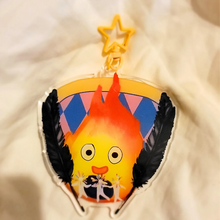 Load image into Gallery viewer, Flame Raven Wizard Keychain