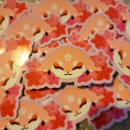 Sakura Kitsune Sticker