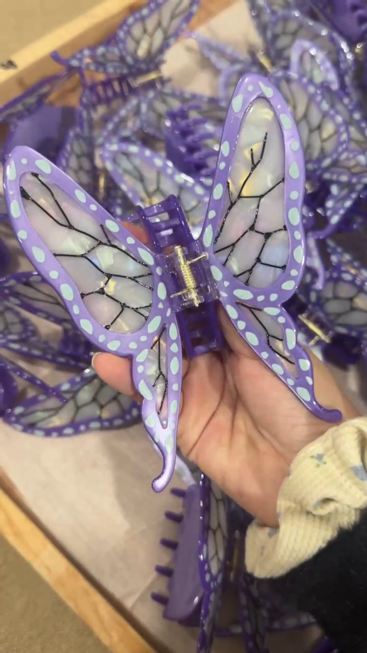 Butterfly Ghost Slayer Hair Claw Clip