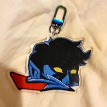 Load image into Gallery viewer, Blue Fuzzy Keychain
